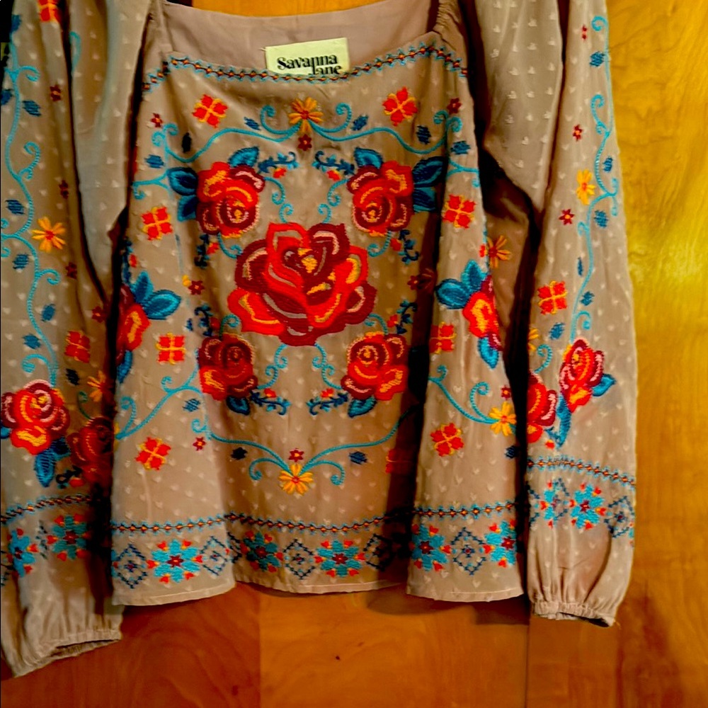 Embroidered Floral Blouse